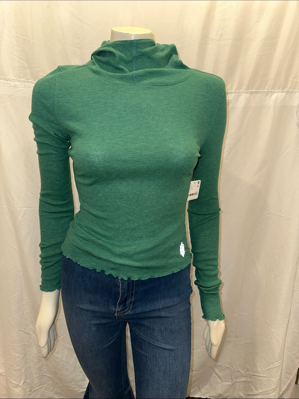 NWT FP Movement by Free People Breathe Easy Hooded Layer Top Heritage Green S